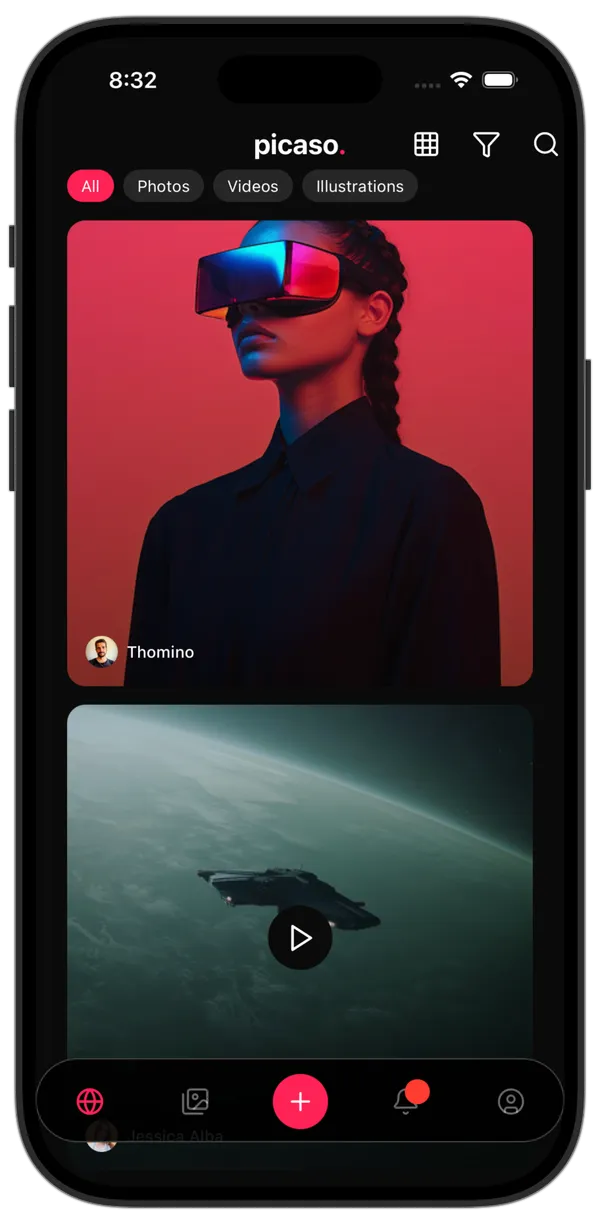 Images mobile app template screenshot