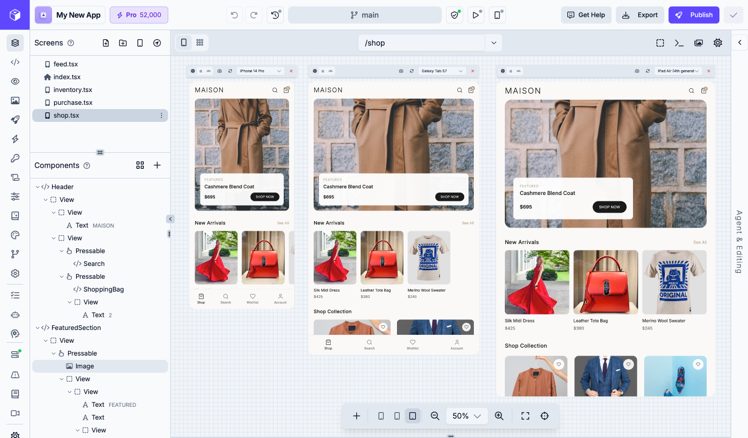 Visual editing in Draftbit